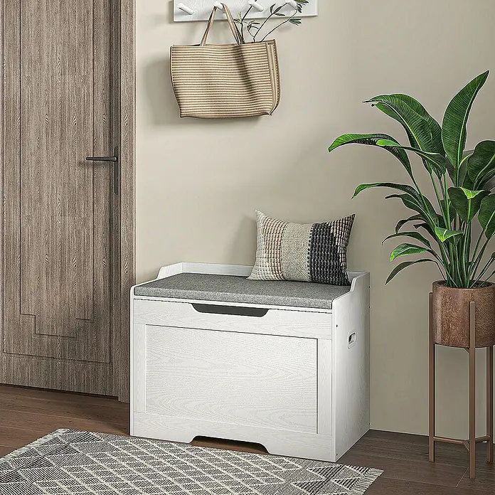 Homcom Aufbewahrungsbox - L x B x H: 75 x 40 x 56 cm, Weiß