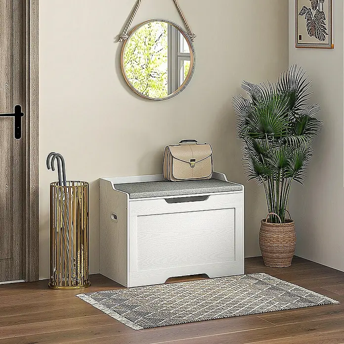 Homcom Aufbewahrungsbox - L x B x H: 75 x 40 x 56 cm, Weiß