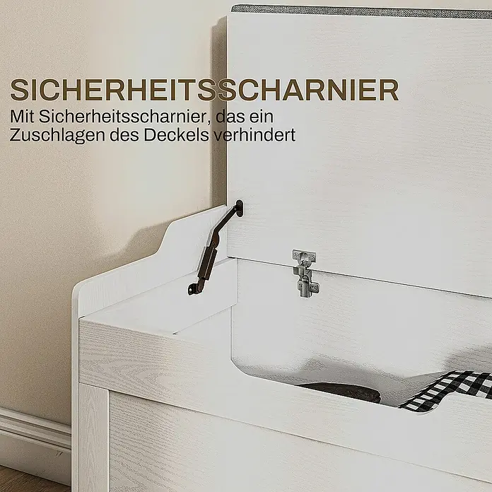 Homcom Aufbewahrungsbox - L x B x H: 75 x 40 x 56 cm, Weiß