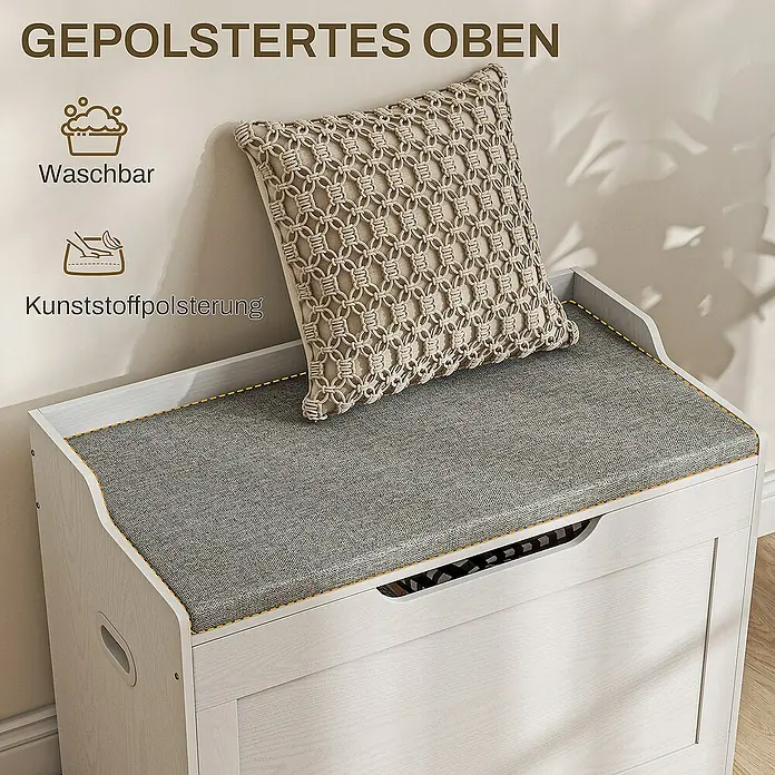 Homcom Aufbewahrungsbox - L x B x H: 75 x 40 x 56 cm, Weiß