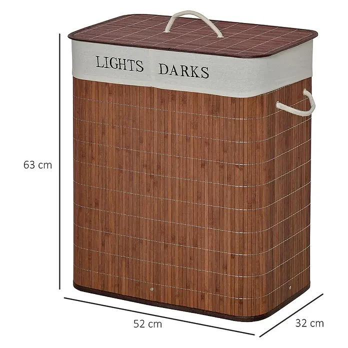 Homcom Allzweck-Korb - 52 x 32 x 63 cm, Polyester, Braun