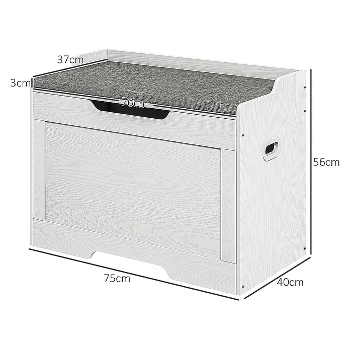 Homcom Aufbewahrungsbox - L x B x H: 75 x 40 x 56 cm, Weiß