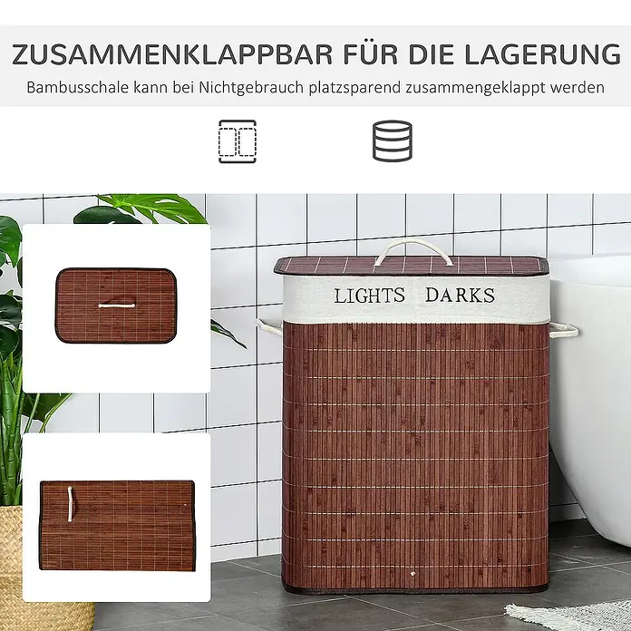 Homcom Allzweck-Korb - 52 x 32 x 63 cm, Polyester, Braun