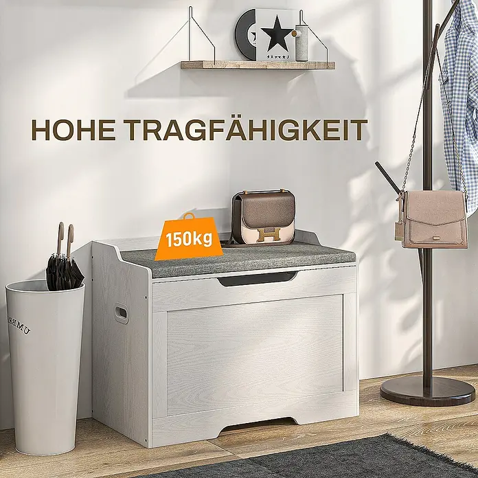 Homcom Aufbewahrungsbox - L x B x H: 75 x 40 x 56 cm, Weiß
