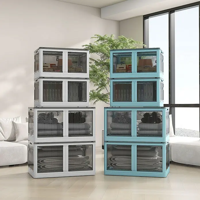 Homcom Aufbewahrungsbox - L x B x H: 60 x 42 x 102 cm, Kunststoff, Weiß