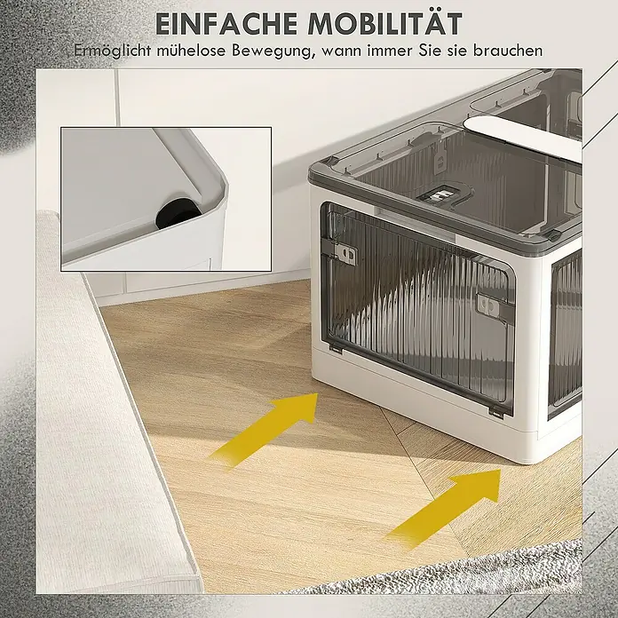 Homcom Aufbewahrungsbox - L x B x H: 60 x 42 x 34 cm, Kunststoff, Weiß