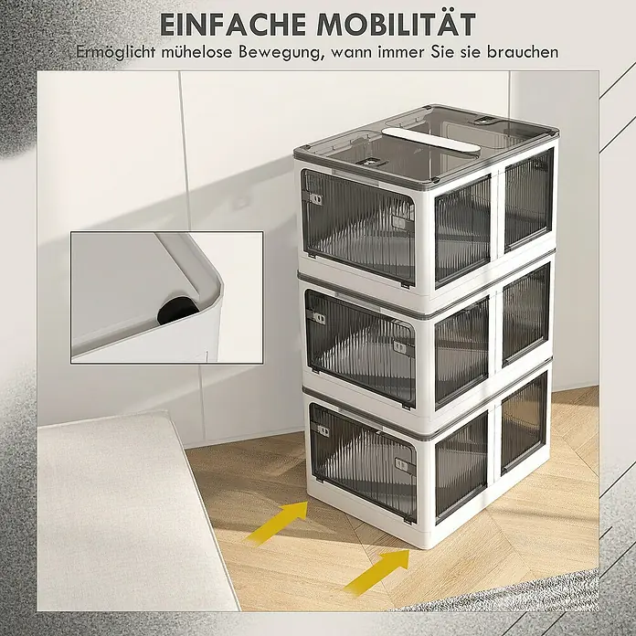 Homcom Aufbewahrungsbox - L x B x H: 60 x 42 x 102 cm, Kunststoff, Weiß