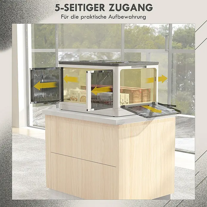 Homcom Aufbewahrungsbox - L x B x H: 60 x 42 x 34 cm, Kunststoff, Weiß