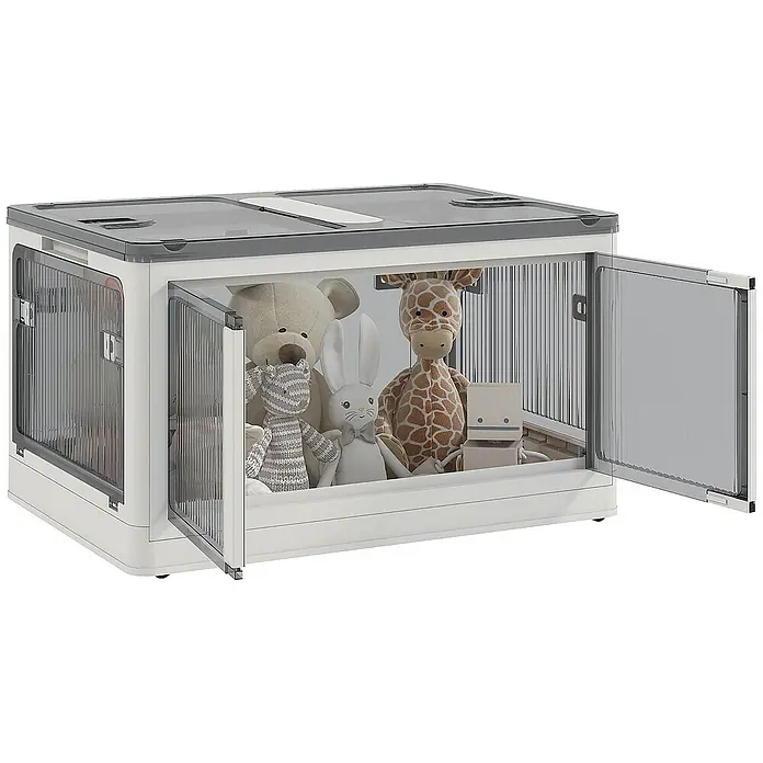 Homcom Aufbewahrungsbox - L x B x H: 60 x 42 x 34 cm, Kunststoff, Weiß
