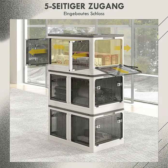 Homcom Aufbewahrungsbox - L x B x H: 60 x 42 x 102 cm, Kunststoff, Weiß