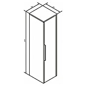 Camargue Silk Midischrank (B x T x H: 30,4 x 32,5 x 121,6 cm, Berg Eiche Holzoptik/Goldbronze, DIN Anschlag: Rechts) | BAUHAUS