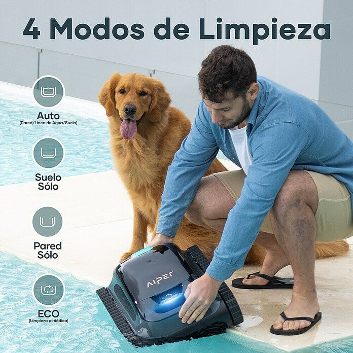 Aiper Robot de piscina Scuba S1 (Funcionamiento con batería, Específico para: Piscinas de hasta 150 m², Potencia de filtración: 15.900 l/h) | BAUHAUS