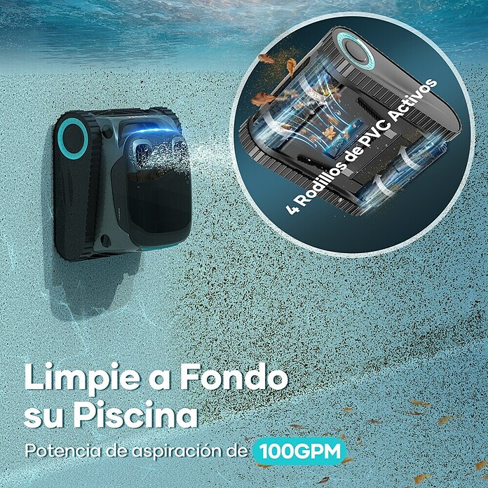 Aiper Robot de piscina Scuba S1 Pro (Funcionamiento con batería, Específico para: Piscinas de hasta 200 m², Potencia de filtración: 22.700 l/h) | BAUHAUS