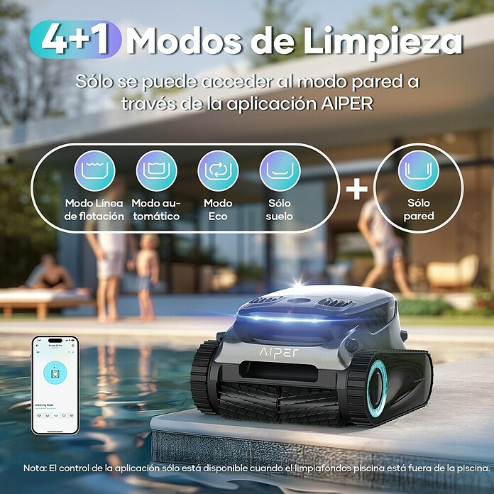 Aiper Robot de piscina Scuba S1 Pro (Funcionamiento con batería, Específico para: Piscinas de hasta 200 m², Potencia de filtración: 22.700 l/h) | BAUHAUS