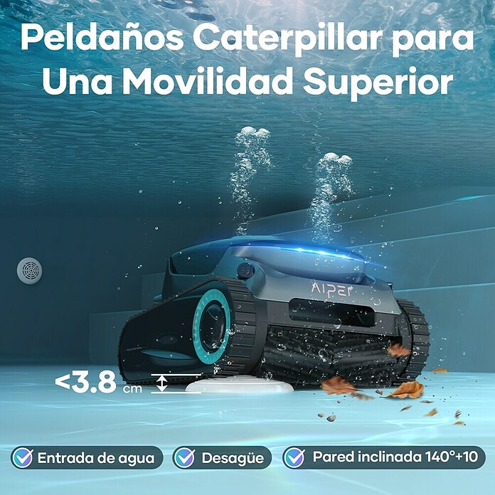 Aiper Robot de piscina Scuba S1 Pro (Funcionamiento con batería, Específico para: Piscinas de hasta 200 m², Potencia de filtración: 22.700 l/h) | BAUHAUS