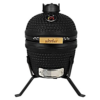 Bighorn Houtskoolbarbecue Kamado Jr. (Diameter barbecue-oppervlak: 27 cm, Mat zwart)