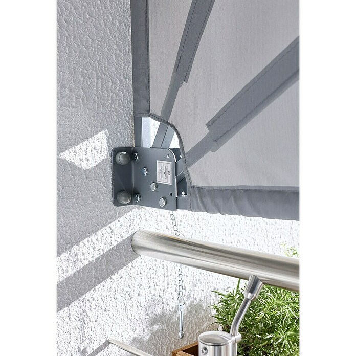 Sunfun Balkonfächer (Grau, 1,4 x 1,4 m)