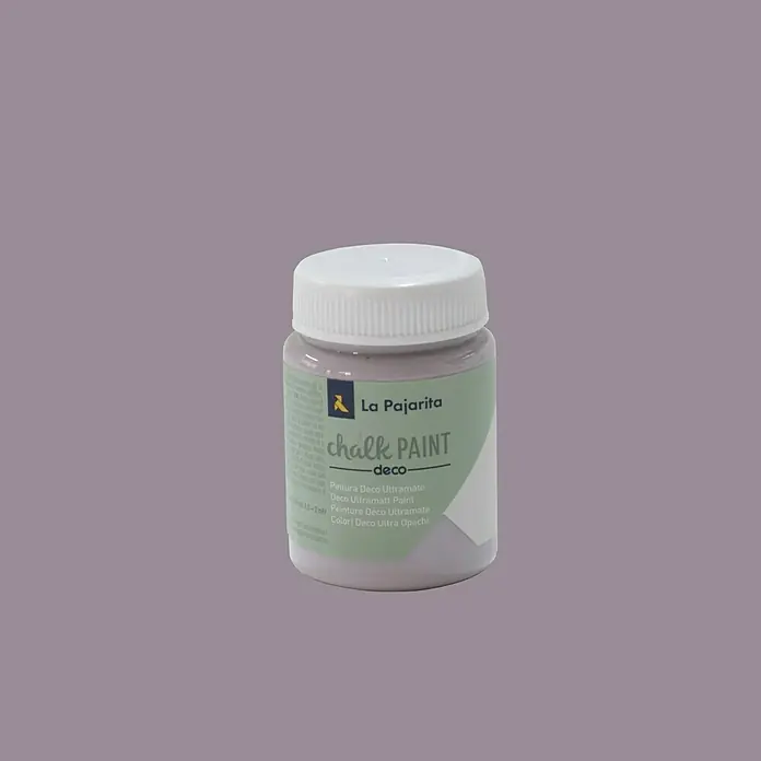 La Pajarita Pintura de tiza Chalk Paint - Violet, 75 ml, Mate - Primer plano de una lata de La Pajarita Chalk Paint Deco, ideal para proyectos DIY únicos y diseños de muebles de moda.