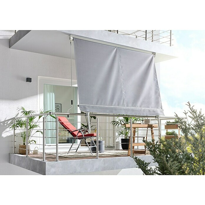 Sunfun Balkonverschattung / Balkonmarkise (Grau, Breite: 2,45 m, Ausfall: 2,45 m) | BAUHAUS