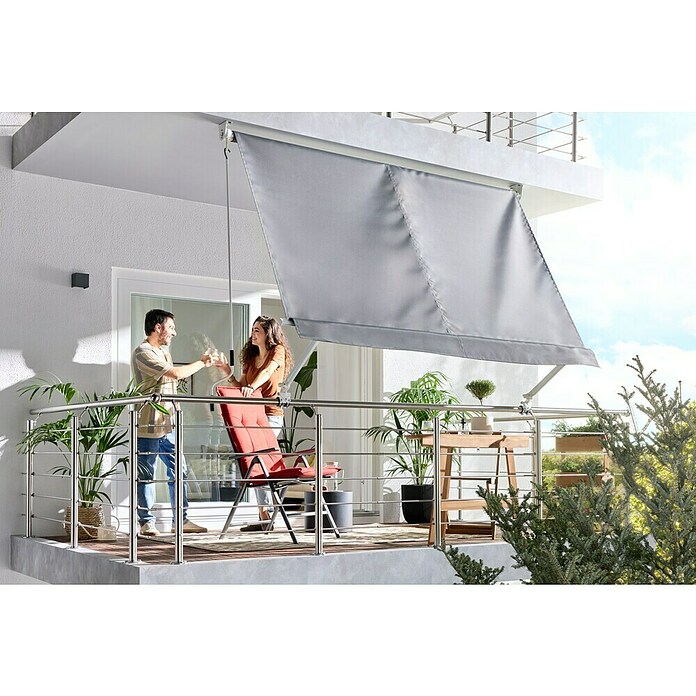 Sunfun Senčilo za balkon  (Siva, Širina: 2,45 m, Izteg markize: 2,45 m) | 4805 - Gelenkarm-Markisen | GBDE - Markisen | GBD - Bauelemente | GB - Bauelemente | G - Holz/Bauelem | BAUHAUS