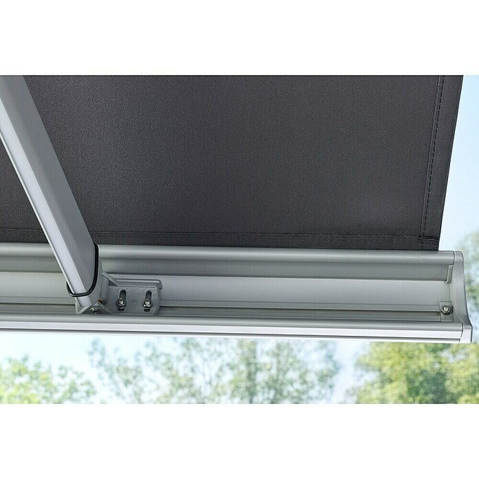 Sunfun LED-Vollkassettenmarkise (Anthrazit, Breite: 2,5 m, Ausfall: 1,5 m) | BAUHAUS