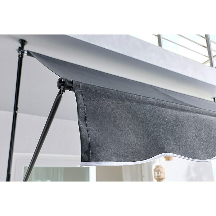 Sunfun Klemmmarkise / Senkrechtmarkise (Anthrazit, Breite: 2,5 m, Ausfall: 1,3 m) | BAUHAUS