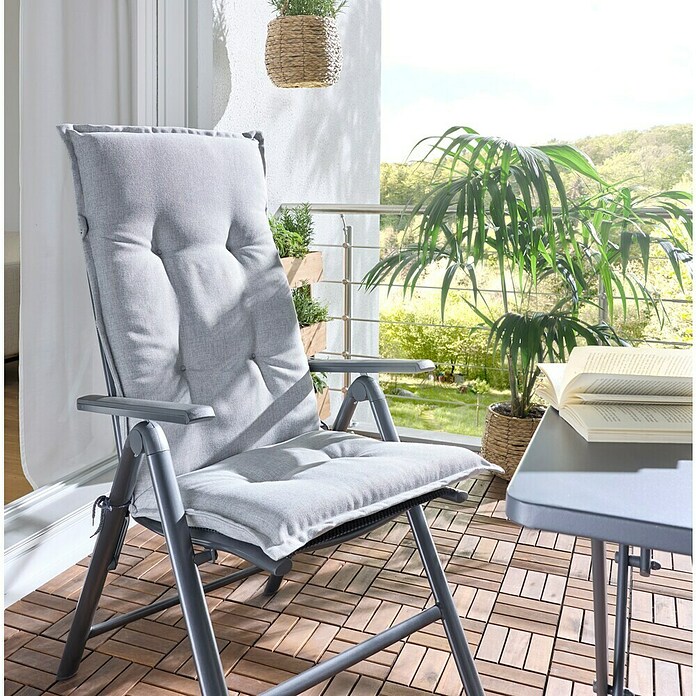 Sunfun Exclusive-Line Sitzauflage (Hochlehner, L x B x H: 120 x 50 x 6 cm, Polyester, Hellgrau) | BAUHAUS