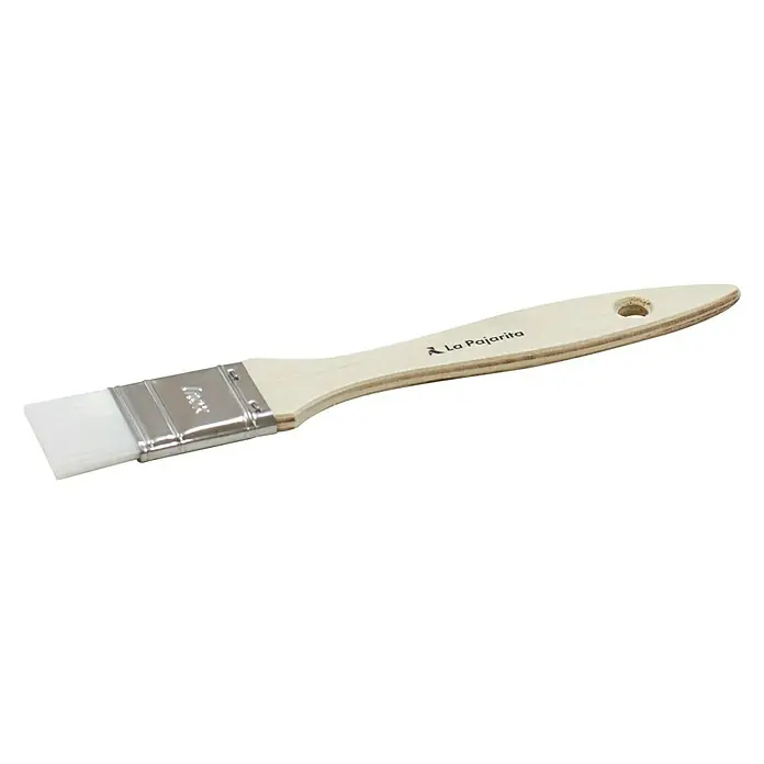 La Pajarita Pincel plano angular Nº 30 - Fibra sintética, Madera, Largo: 35 mm - Pincel La Pajarita con mango de madera y cerdas blancas. Ideal para aplicar pinturas y barnices.