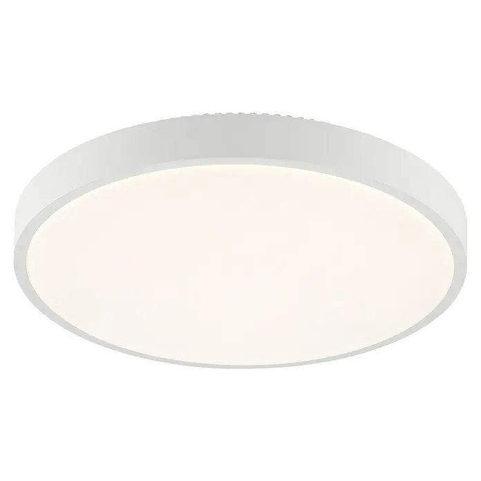 Brilliant LED-Deckenleuchte rund Solistra - 24 W, Ø x H: 44,5 x 9,5 cm, Weiß, Neutralweiß - Weiße runde Deckenleuchte mit beleuchtetem Diffusor.
