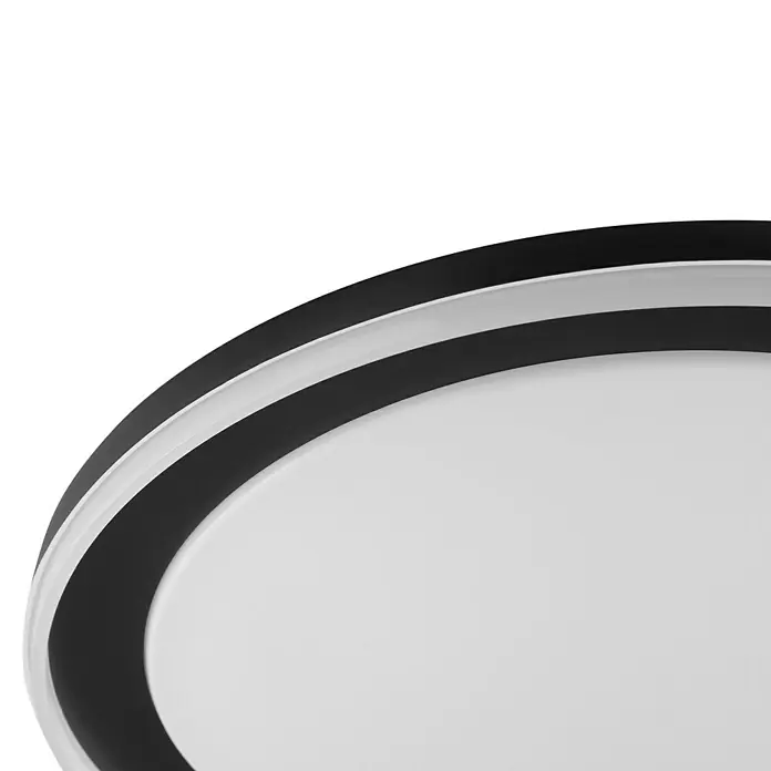 Brilliant LED-Deckenleuchte rund Pederson - 26 W, Ø x H: 45 x 9,5 cm, Schwarz, Neutralweiß - Moderne runde LED-Deckenleuchte mit schwarzen und weißen Ringen.