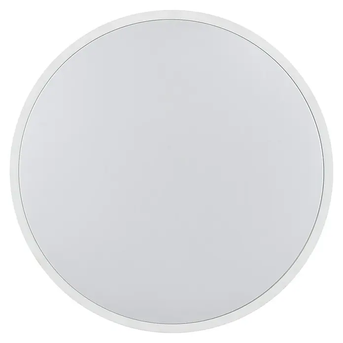 Brilliant LED-Deckenleuchte rund Solistra - 24 W, Ø x H: 44,5 x 9,5 cm, Weiß, Neutralweiß - Eleganter runder Spiegel mit einem schlichten weißen Rahmen.