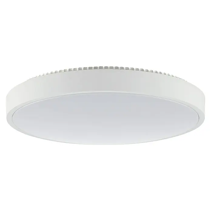 Brilliant LED-Deckenleuchte rund Solistra - 24 W, Ø x H: 44,5 x 9,5 cm, Weiß, Neutralweiß - Weißes rundes LED-Deckenlicht mit breitem, diffusem Lichtpanel.