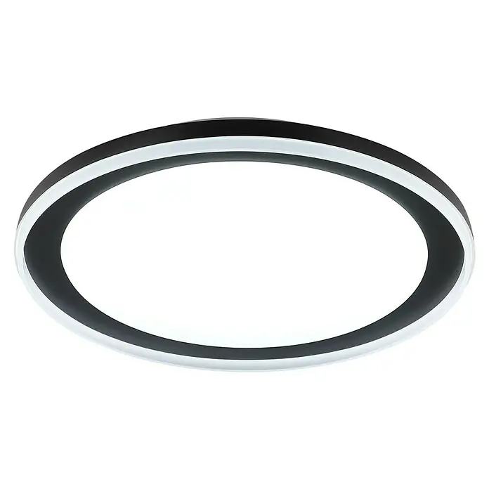 Brilliant LED-Deckenleuchte rund Pederson - 26 W, Ø x H: 45 x 9,5 cm, Schwarz, Neutralweiß - Moderne ovale schwarz-weiße LED-Deckenleuchte.