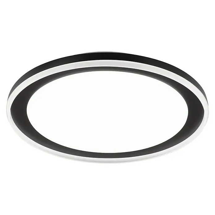 Brilliant LED-Deckenleuchte rund Pederson - 26 W, Ø x H: 45 x 9,5 cm, Schwarz, Neutralweiß - Ovale schwarze Deckenleuchte mit weißer Beleuchtung.