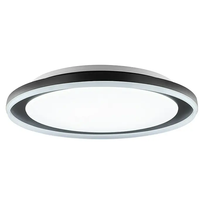 Brilliant LED-Deckenleuchte rund Pederson - 26 W, Ø x H: 45 x 9,5 cm, Schwarz, Neutralweiß - Moderne runde LED-Deckenleuchte in Schwarz-Weiß mit schlankem Design.