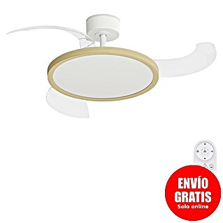Arte confort Ventilador de techo Vetra M (Blanco/Madera, 107 cm, 29,8 W, Blanco cálido)
