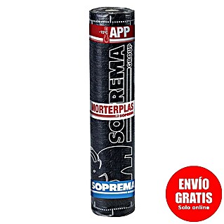 Soprema Lámina asfáltica Morterplas FV (Negro, 4 kg, An x L: 1 x 10 m)
