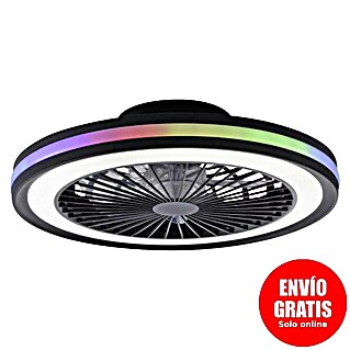 Just Light Ventilador de techo Brandon (Diámetro: 46,5 cm, Negro, 36 W, RGB)