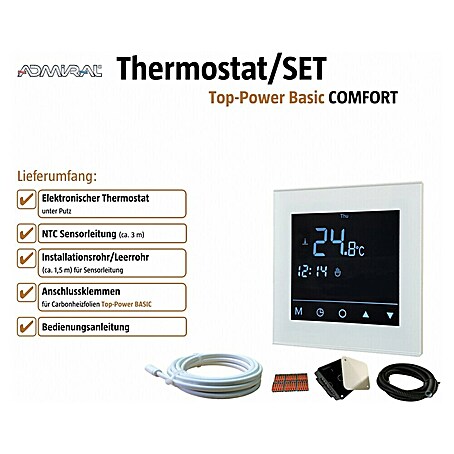 Admiral Regel-Set Top-Power Comfort (Digital, Einsatzbereich: Laminat/Parkett, Beheizbare Fläche: 20 m²)