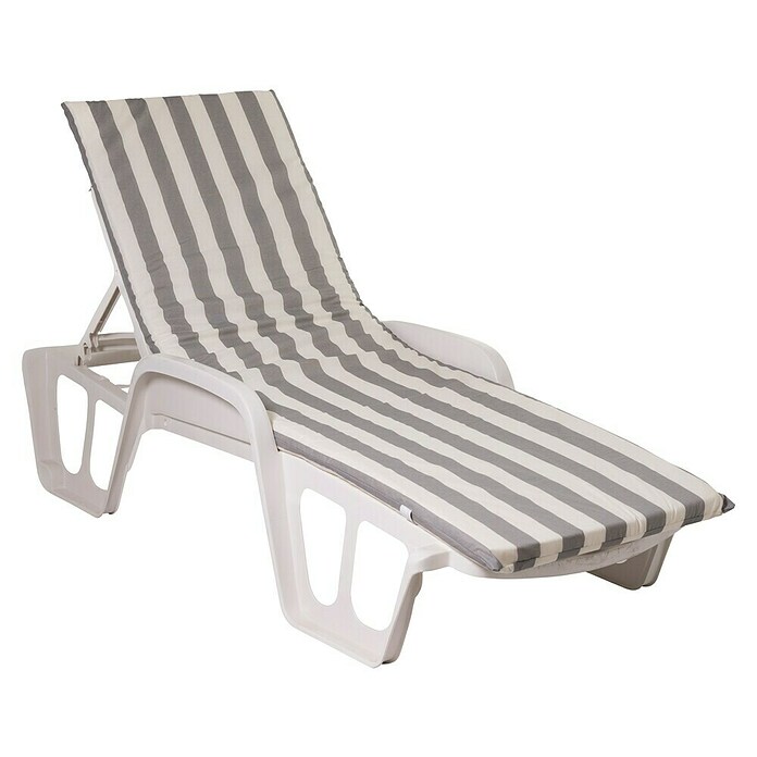 Cojín para tumbona (Tumbona, 1 ud., L x An x Al: 190 x 60 x 5,5 cm, Gris/Blanco) | BAUHAUS