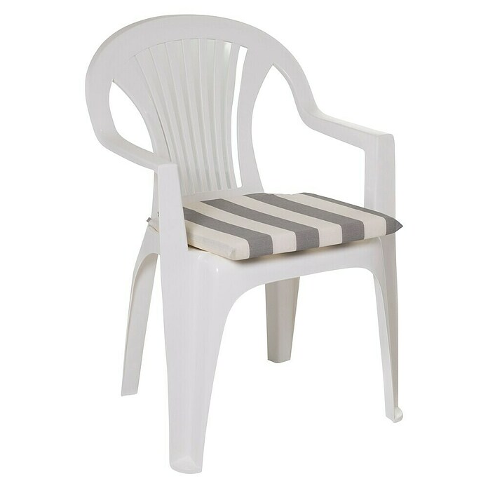 Cojín para asiento (2 ud., L x An x Al: 40 x 40 x 3,5 cm, 50% algodón 50% poliéster, Gris/Blanco) | BAUHAUS