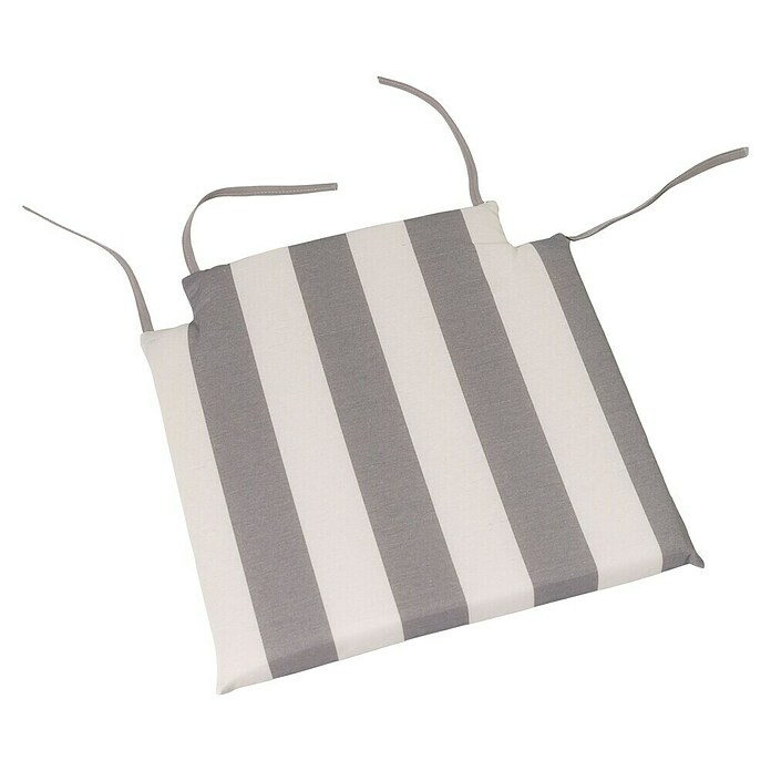 Cojín para asiento (2 ud., L x An x Al: 40 x 40 x 3,5 cm, 50% algodón 50% poliéster, Gris/Blanco) | BAUHAUS