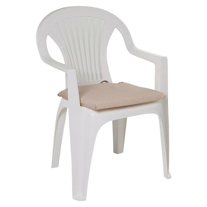 Cojín para asiento (2 ud., L x An x Al: 40 x 40 x 3,5 cm, 50% algodón 50% poliéster, Crema) | BAUHAUS