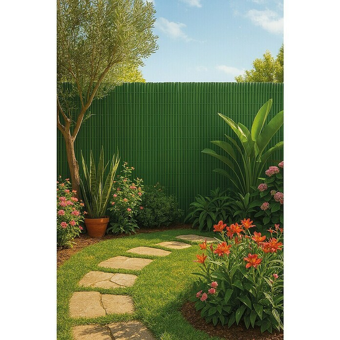 Ocultación Cañizo de PVC ovalado (Verde, 3 x 2 m, PVC) | BAUHAUS