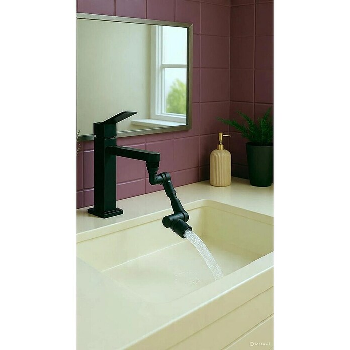 Rousseau Pieza prolongadora para grifo (Específico para: Grifería de baño y cocina, Negro) | BAUHAUS