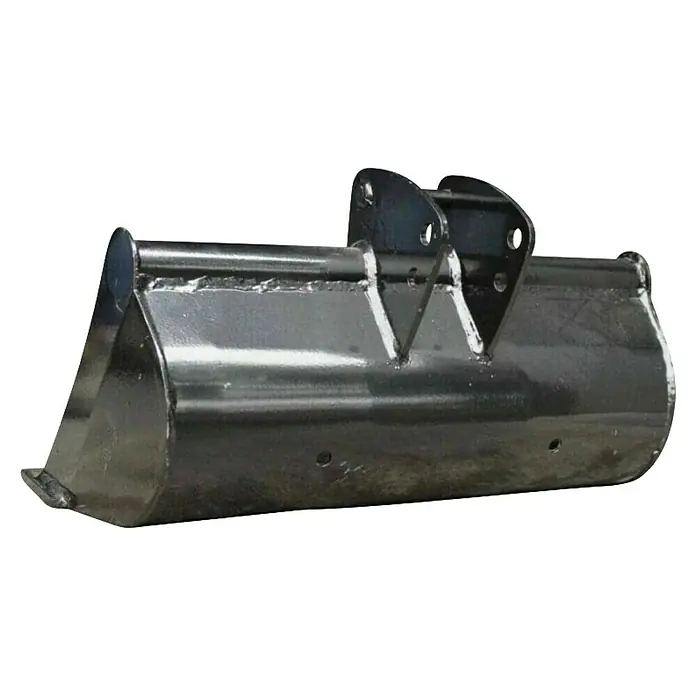 HZC Power Grabenschaufel BBS610 - Arbeitsbreite: 610 mm, Passend für: HZC Power Minibagger - Glänzender, dunkler Metall-Baggerlöffel mit stabilen Befestigungspunkten.