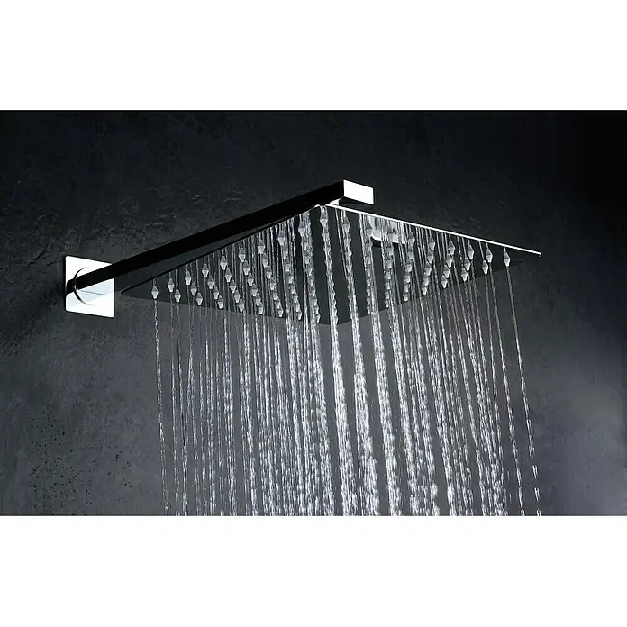 Imex Sistema de ducha empotrado Dublín - Con grifo monomando, Cromo - Cabezal de ducha cuadrado con boquillas de agua de acero inoxidable. Ducha de lluvia moderna para una experiencia relajante.