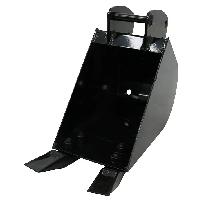 HZC Power Grabenschaufel BBS200 - Breite: 200 mm, Passend für: Alle HZC Power Minibagger - Schwarzer Metall-Baggerlöffel mit Zähnen.