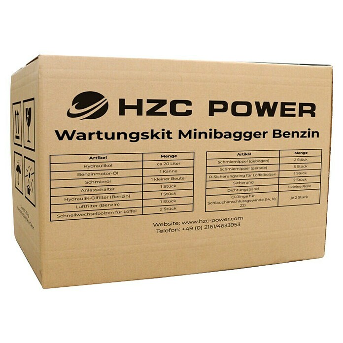 HZC Power Baustellenfahrzeug-Wartungs-Kit WKB (Passend für: HZC Power Minibagger mit Benzinmotor, 25 -tlg.) | BAUHAUS