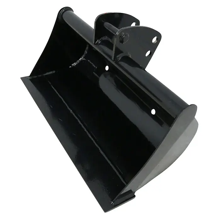HZC Power Grabenschaufel BBS610 - Arbeitsbreite: 610 mm, Passend für: HZC Power Minibagger - Schwarze Metall-Grabenlöffel mit Befestigungsbolzen für Minibagger.